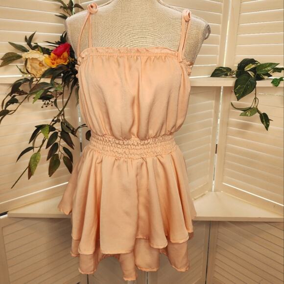 SHE & SKY PINKY/PEACH RUFFLE ROMPER - Picture 2 of 8